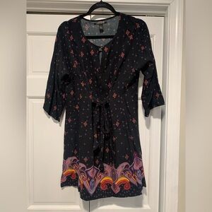 Lucky Brand black paisley print dress size small